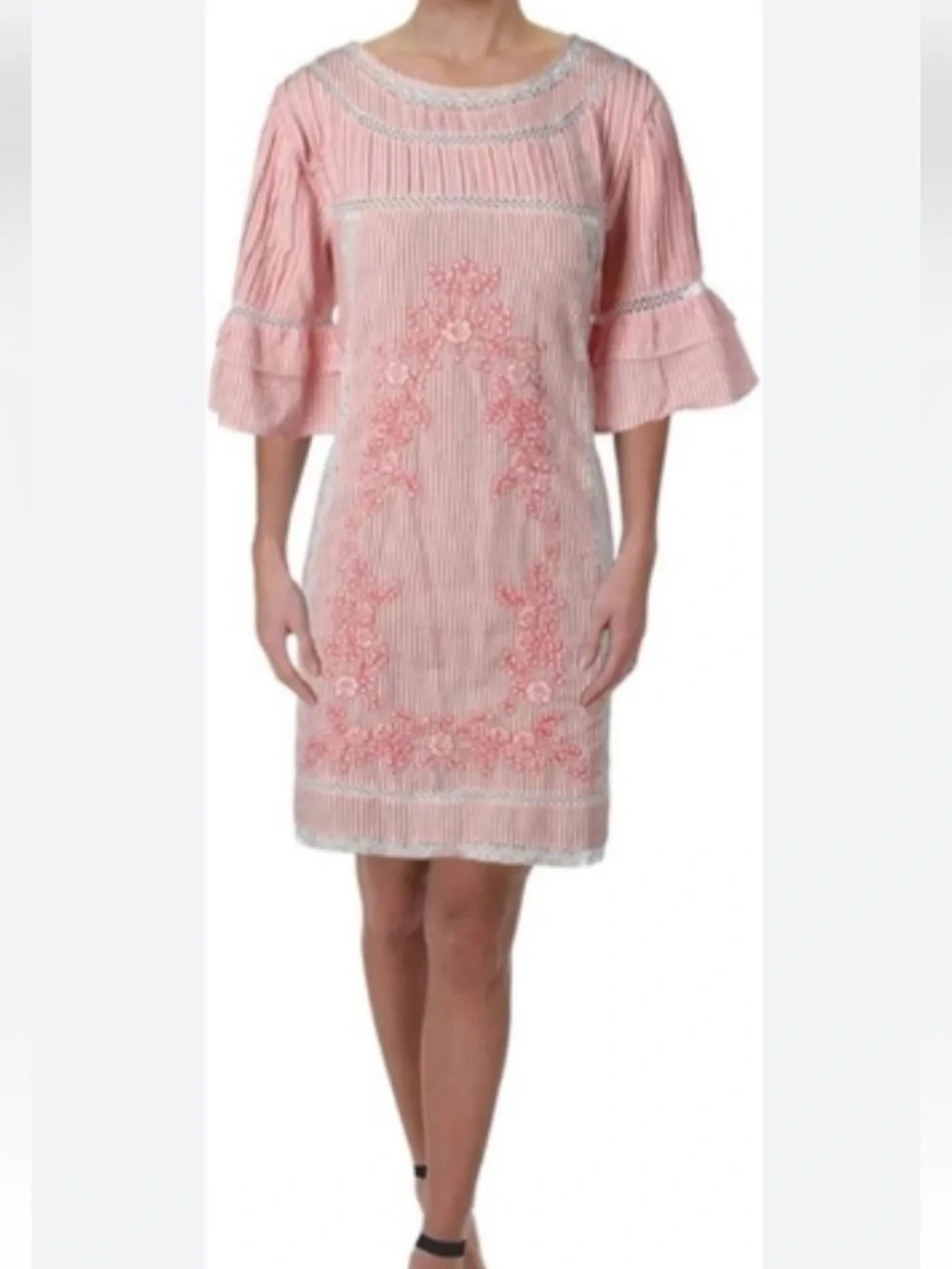 Free People Sunny Day Boho casual dress Gingham plaid cotton dress Sz S